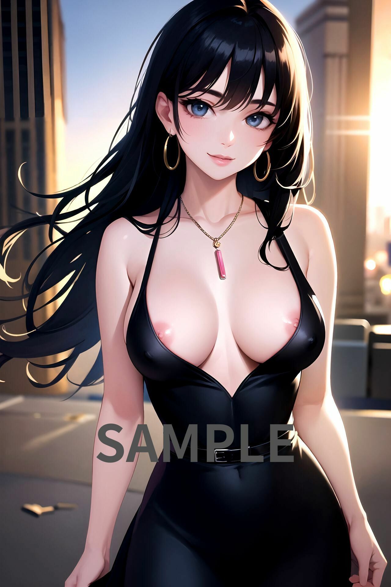 サンプル画像4:庶民は見るな！巨乳セレブの生活を覗いてみたら性に自由奔放！ドレス姿がセクシーすぎて興奮(アニメ美女) [d_333394]