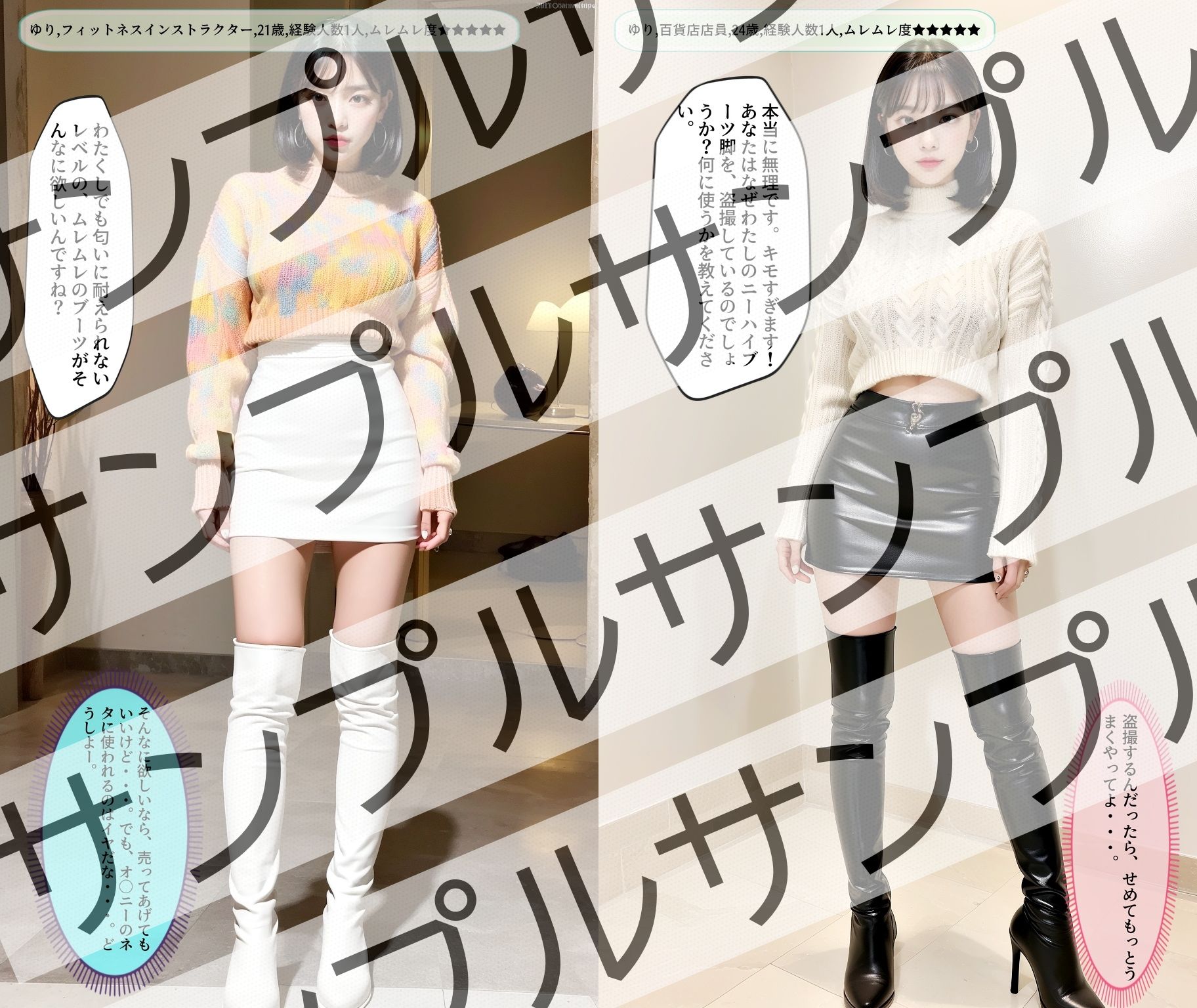 サンプル画像1:真面目な女性のミニスカニーハイブーツ – Serious Women’s Mini Skirt High Boots(あらぶるま) [d_333438]