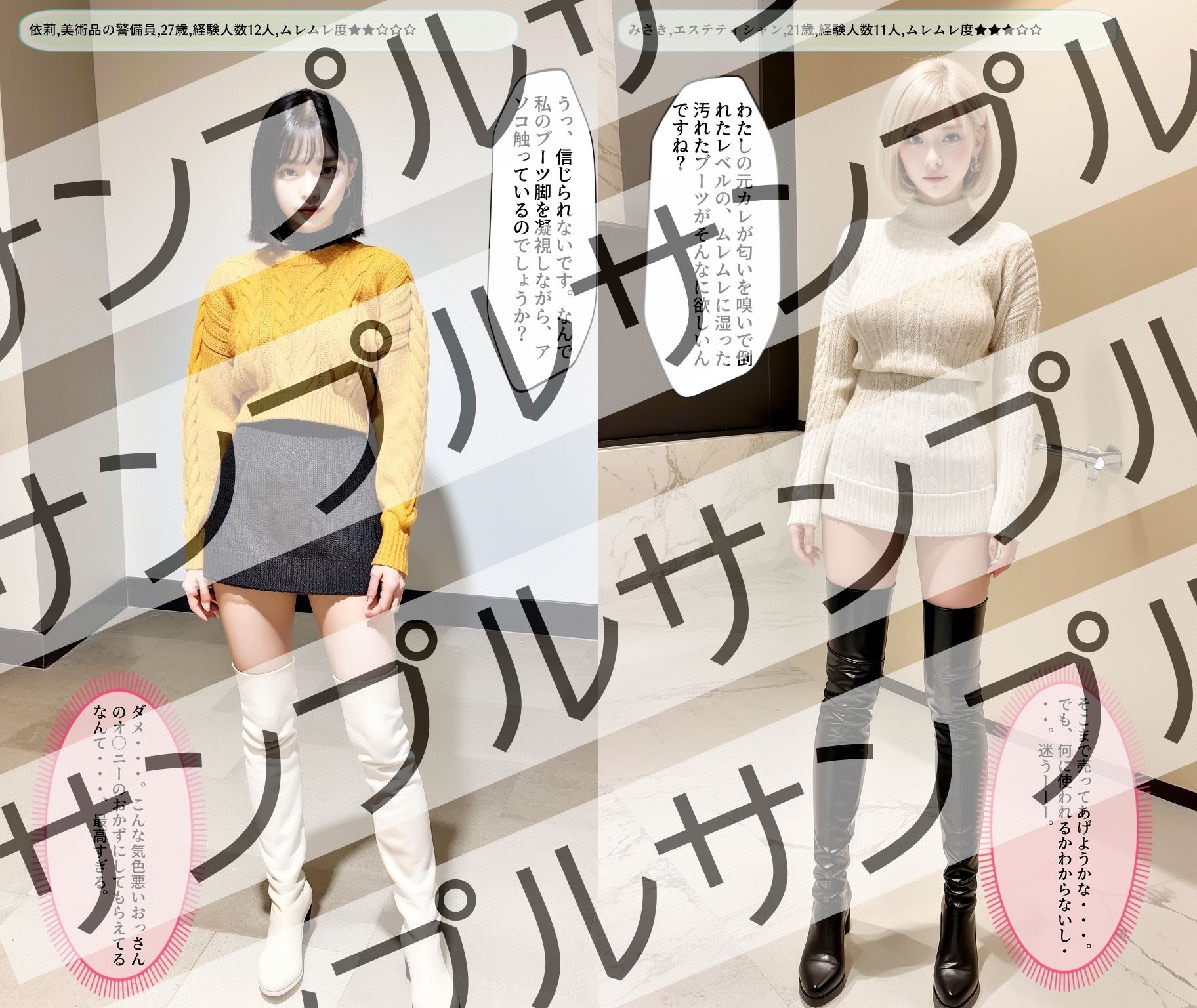 サンプル画像2:真面目な女性のミニスカニーハイブーツ – Serious Women’s Mini Skirt High Boots(あらぶるま) [d_333438]