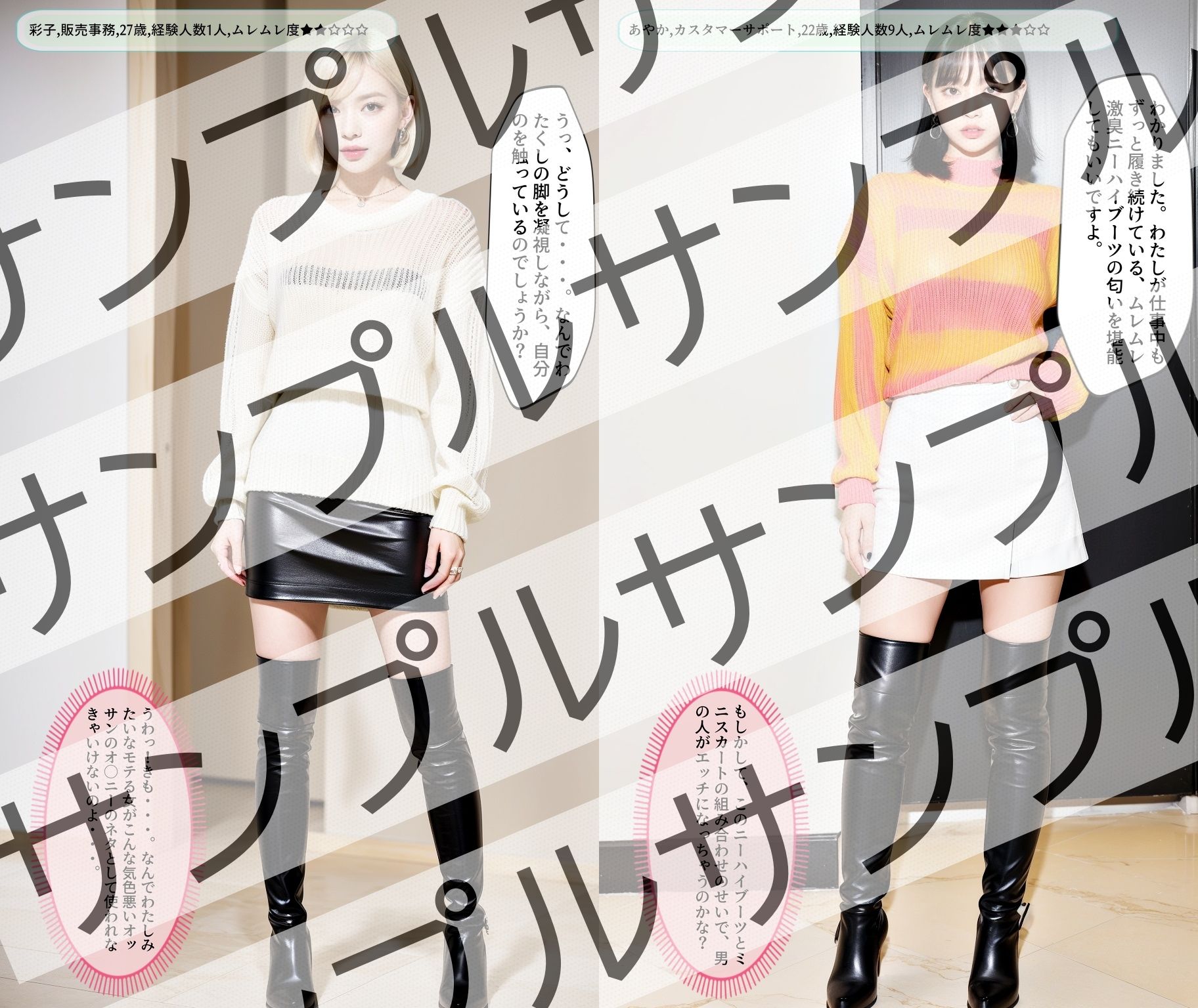 サンプル画像5:真面目な女性のミニスカニーハイブーツ – Serious Women’s Mini Skirt High Boots(あらぶるま) [d_333438]