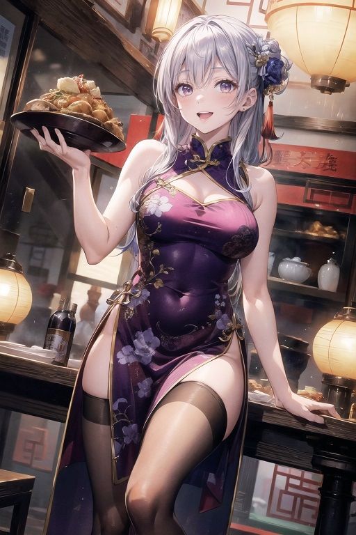 サンプル画像2:本場中華飯店の超美尻＆超美脚なチャイナドレス娘(女神の果樹園) [d_333446]