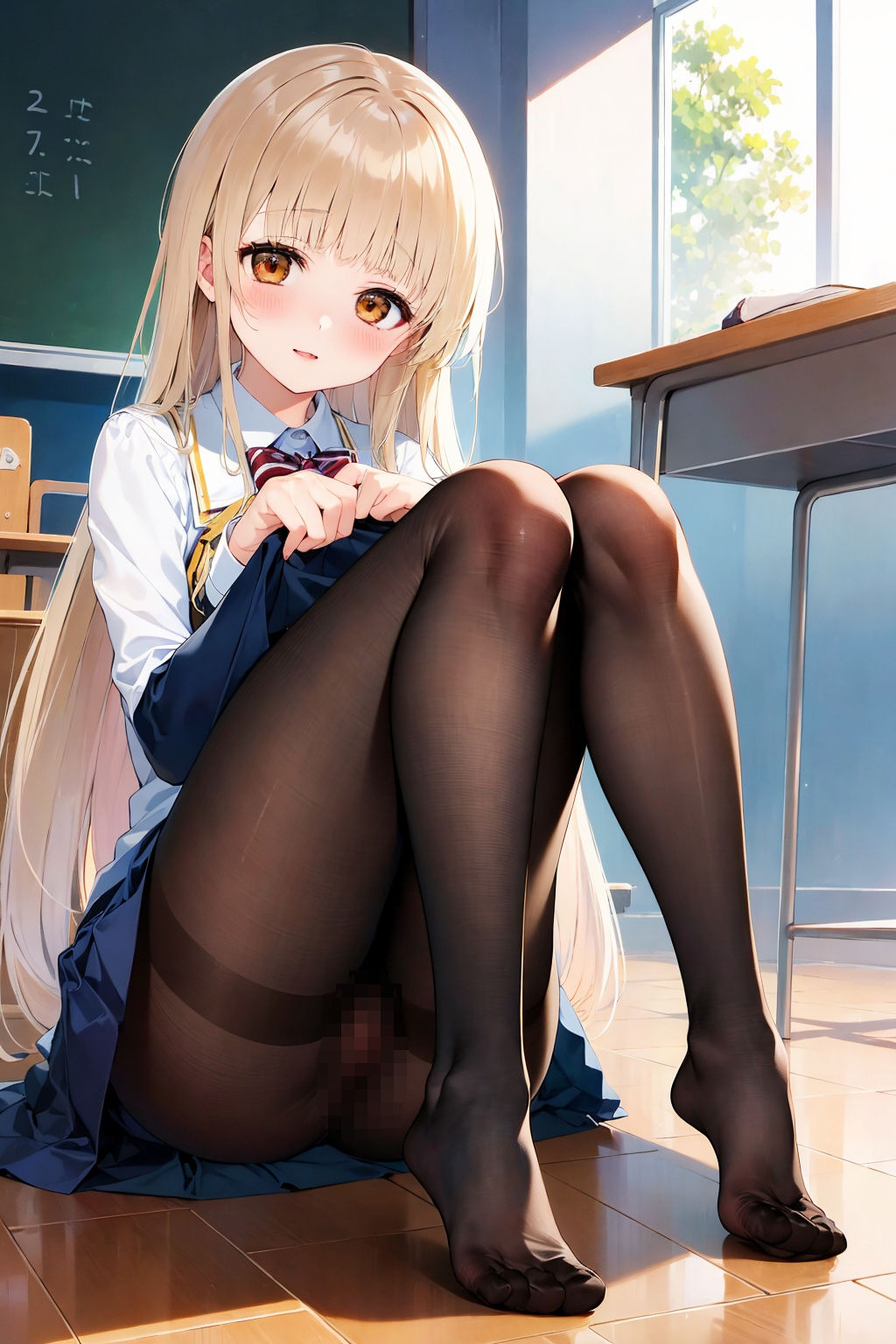 サンプル画像1:放課後教室で不貞行為 椎名真昼(コスプレAI) [d_333538]