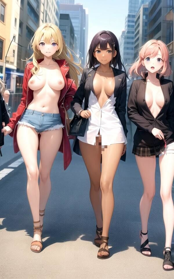 サンプル画像3:露出が当たり前になった世界がヤバすぎる件について…。(妄想AI美女) [d_333546]