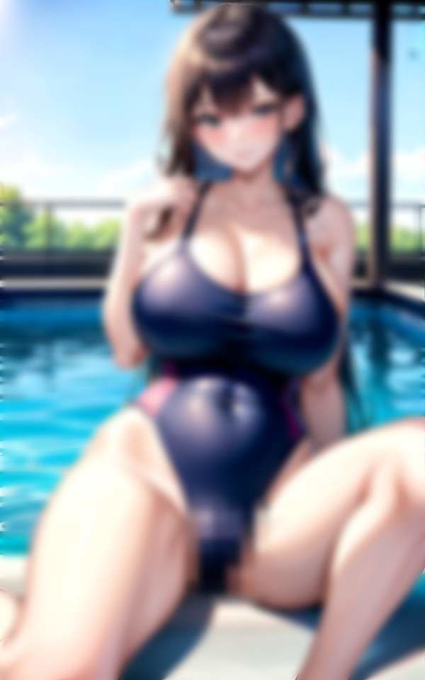 サンプル画像5:水泳部の先輩と練習後2人きり スク水から溢れ出る超乳を揉み倒す(妄想club) [d_333611]