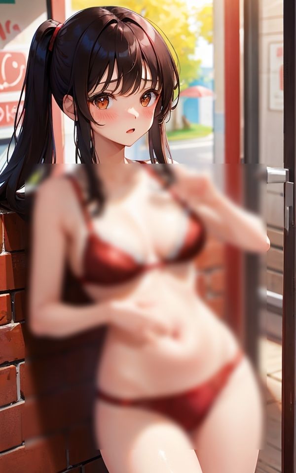 サンプル画像2:こんなところで見せるの？ 〜恥ずかしいからちょっとだけね〜(ミルクキング3) [d_333746]