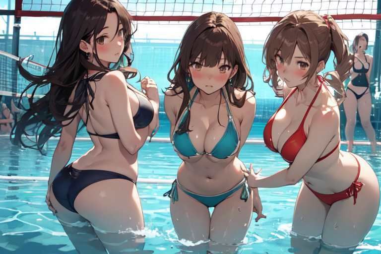 サンプル画像2:【微エロ】ドキドキ！ビキニで真夏のビーチバレー大会！(満点星) [d_333753]