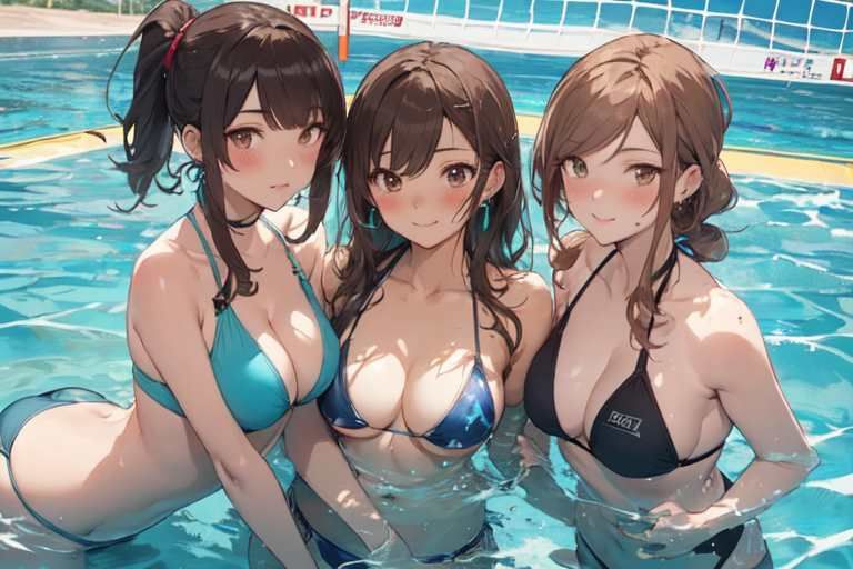 サンプル画像6:【微エロ】ドキドキ！ビキニで真夏のビーチバレー大会！(満点星) [d_333753]