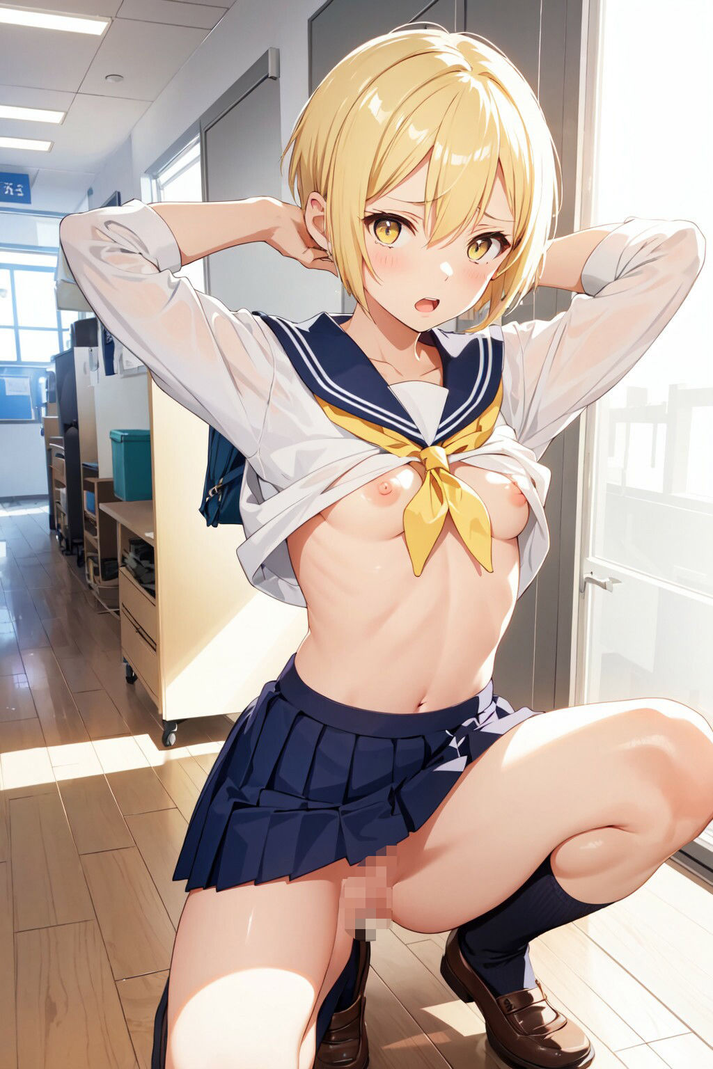 サンプル画像6:制服美少女のえっちな露出(AIアトリエ MONO) [d_334272]