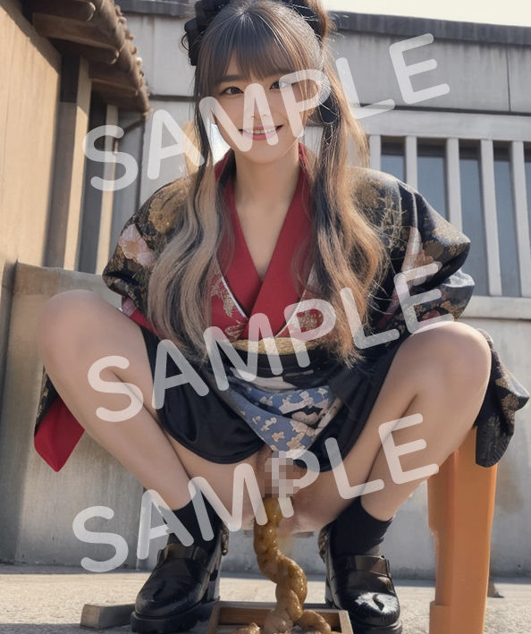 サンプル画像3:和服・振袖スカトロ！新成人女子のうんち(いなよ@アブAI) [d_334312]