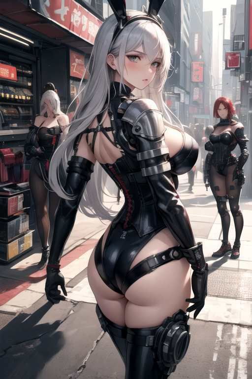 サンプル画像2:【微エロ】サイバー×ハイレグ×バニー×熟女達のイラスト集（136枚）(満点星) [d_334352]