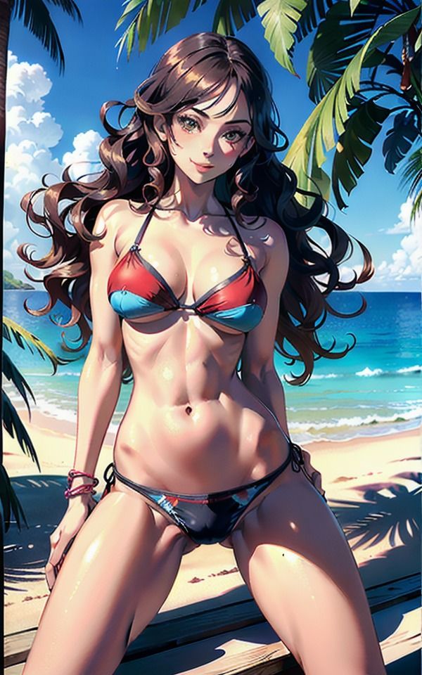 サンプル画像2:シーブリーズの中の美しさ(AI美女LABO.7) [d_334467]