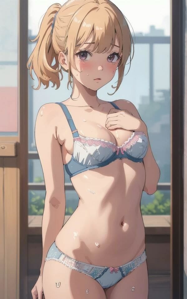 サンプル画像1:汗だく下着で誘惑 スレンダー金髪美女93人(妄想くらぶ) [d_334536]