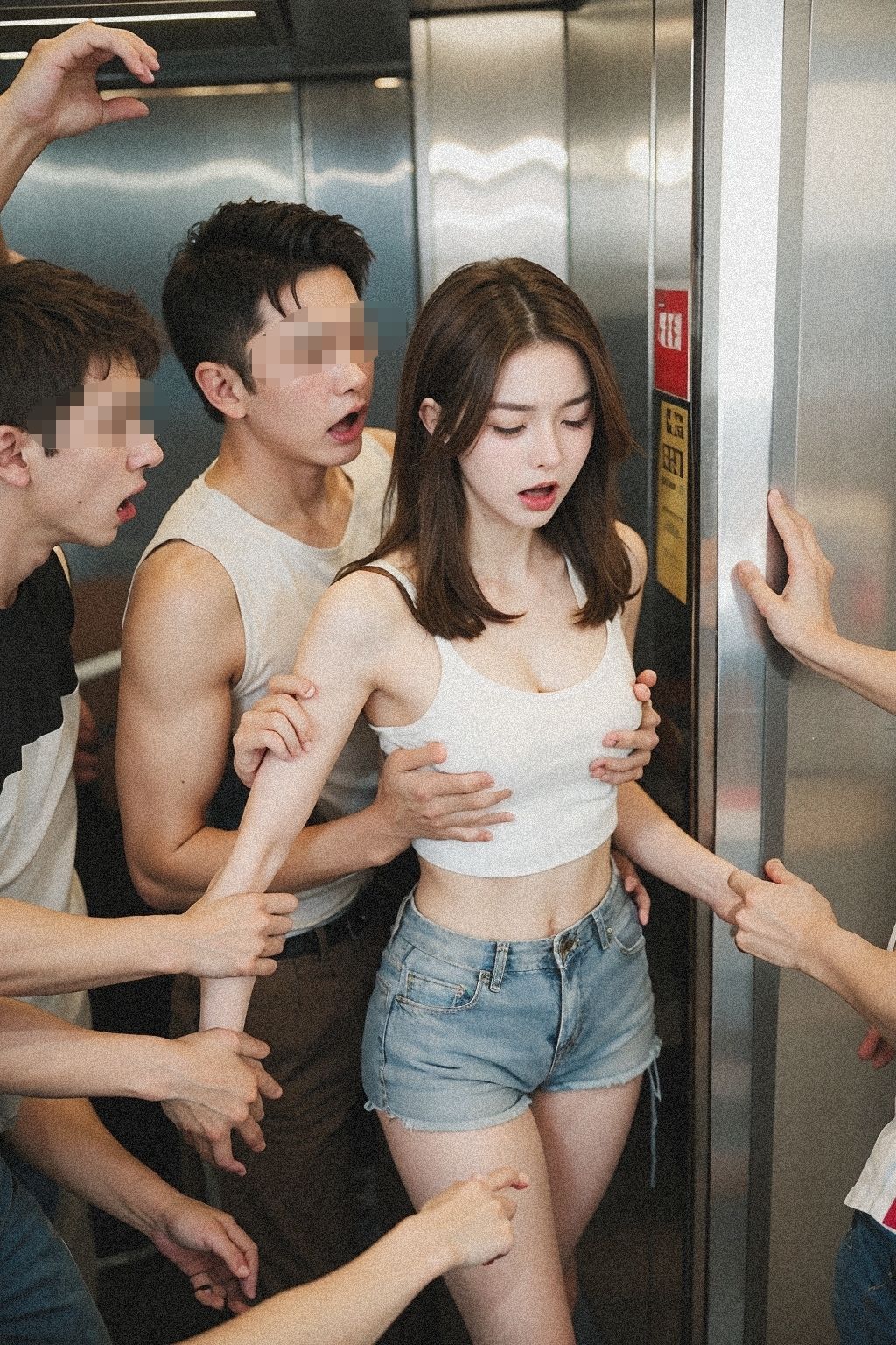 サンプル画像6:緊急停止中のエレベーター(AI Library) [d_334538]