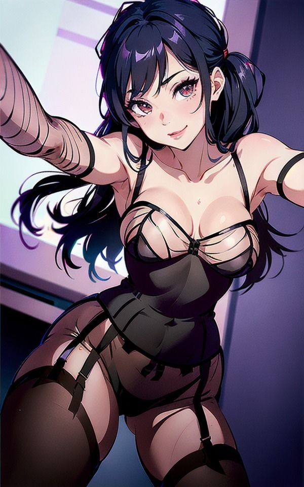 サンプル画像1:ガーターベルトの誘惑:オフィスの背徳美(AI美女LABO.6) [d_334674]