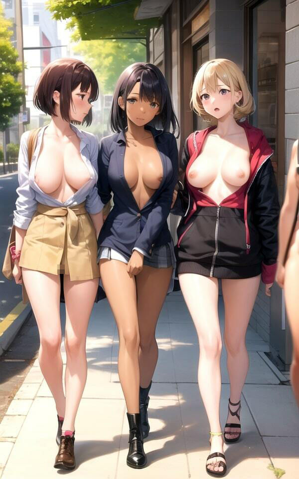 サンプル画像3:街中露出変態女子大生ちゃん(I LOVE AI) [d_334695]