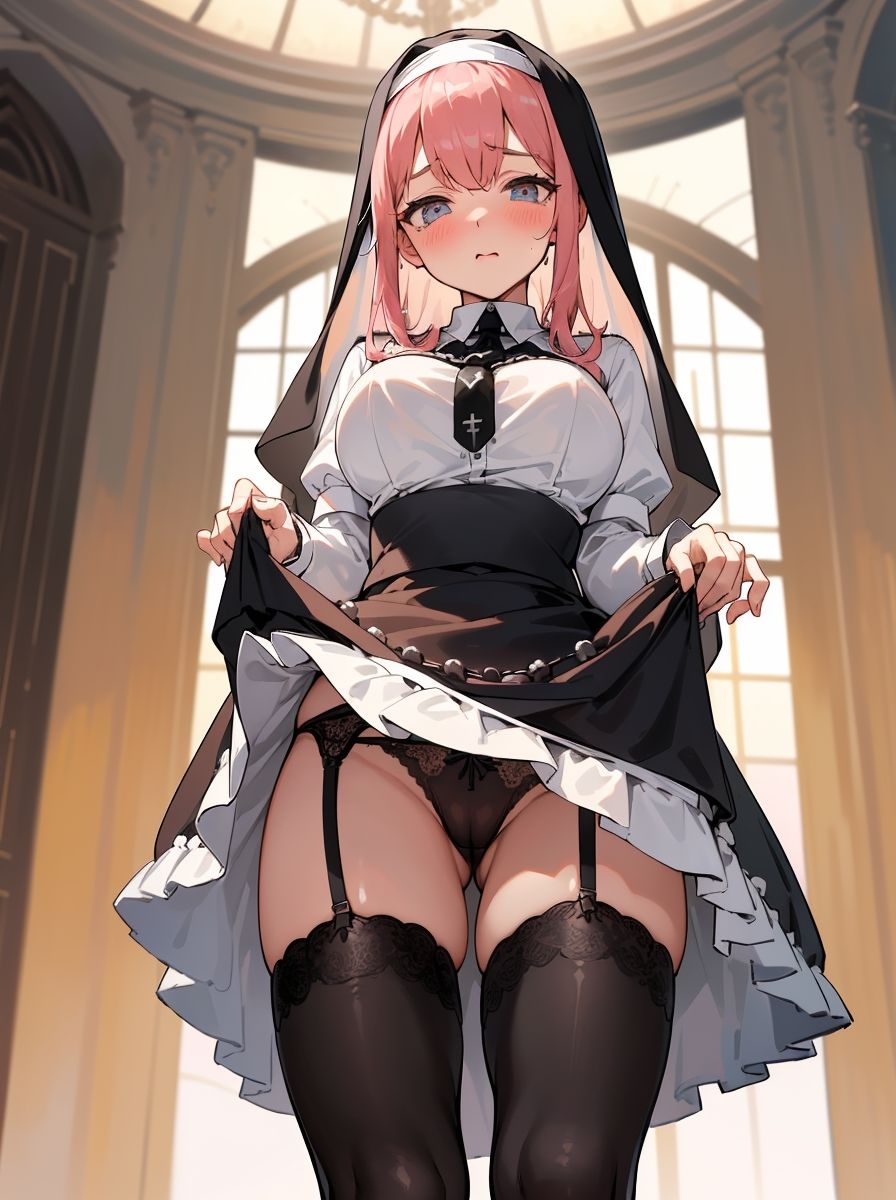 サンプル画像1:パンツを見せてくれるシスターさん(ハッピーエンド教会) [d_334872]