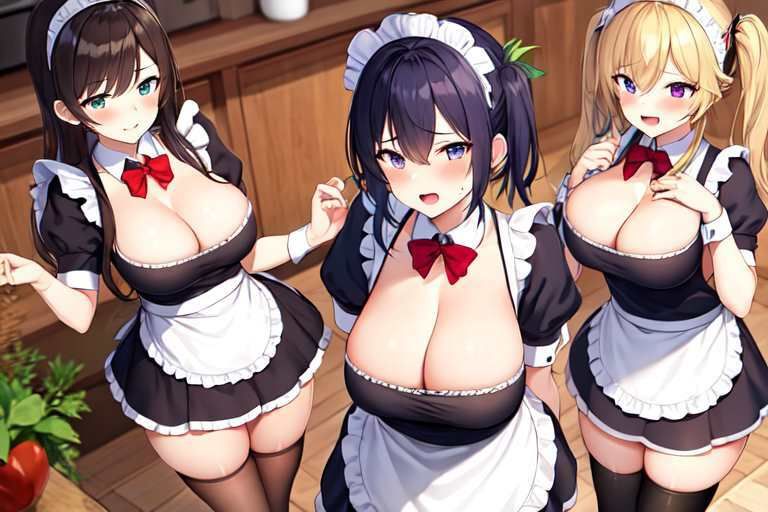 サンプル画像1:【微エロ】爆乳＆巨尻ミニスカメイドコレクション（総枚数117枚）(満点星) [d_334873]