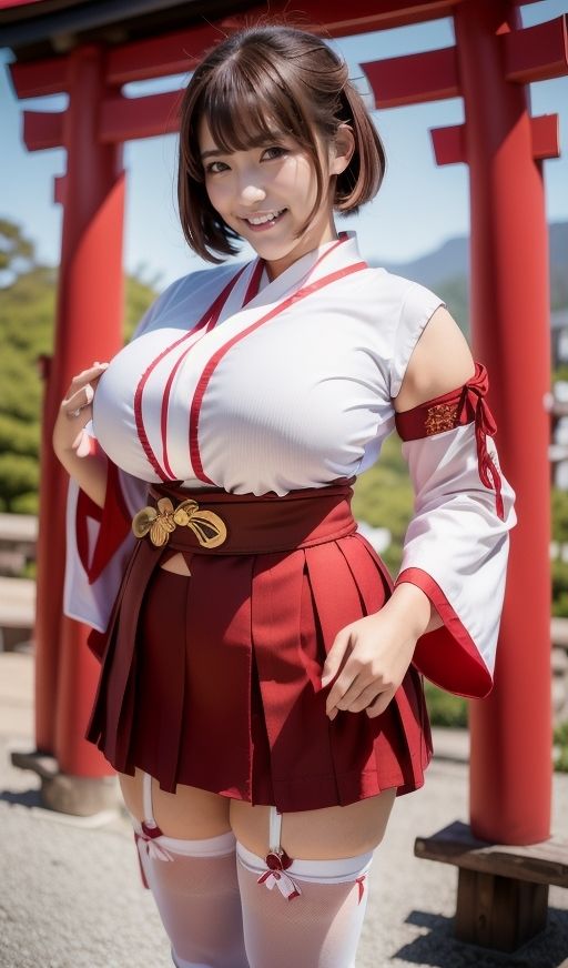 サンプル画像2:デカ乳むち巫女さんの神をも恐れぬ絶対領域！(ムチムチ堂本舗) [d_334911]