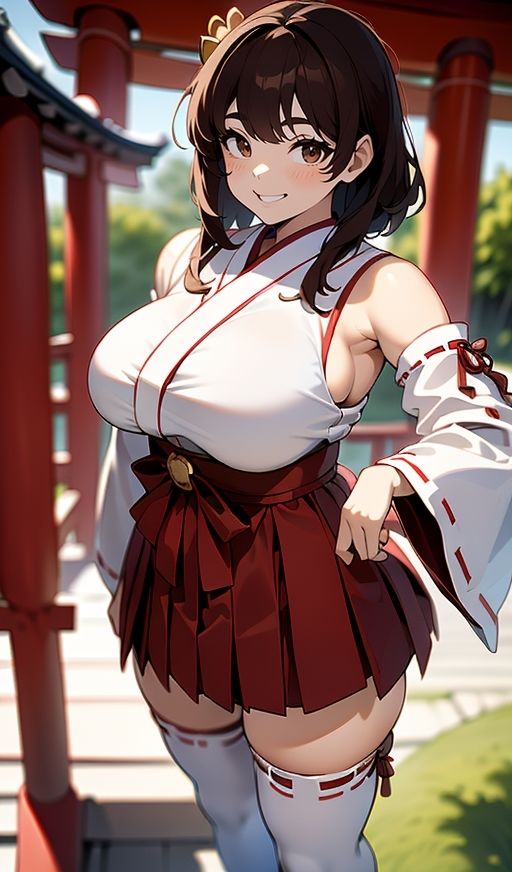 サンプル画像3:デカ乳むち巫女さんの神をも恐れぬ絶対領域！(ムチムチ堂本舗) [d_334911]