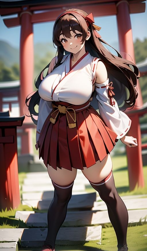 サンプル画像5:デカ乳むち巫女さんの神をも恐れぬ絶対領域！(ムチムチ堂本舗) [d_334911]