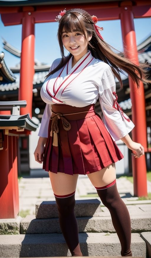 サンプル画像6:デカ乳むち巫女さんの神をも恐れぬ絶対領域！(ムチムチ堂本舗) [d_334911]