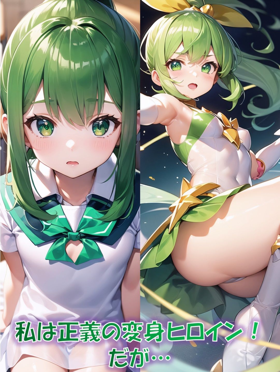 サンプル画像1:変身ヒロイン敗北悪堕ちCG集（グリーン編）（AIArt）(NaruMinix) [d_334957]