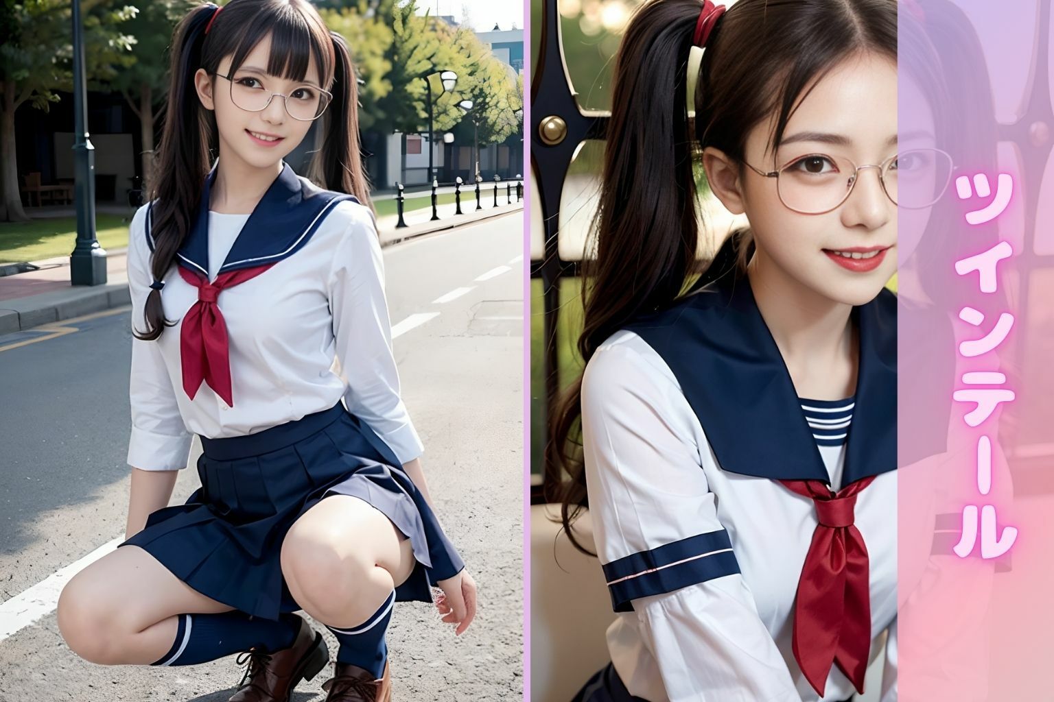 サンプル画像4:【300枚】クラス1真面目なメガネ娘(AI美女画像作成所) [d_335126]