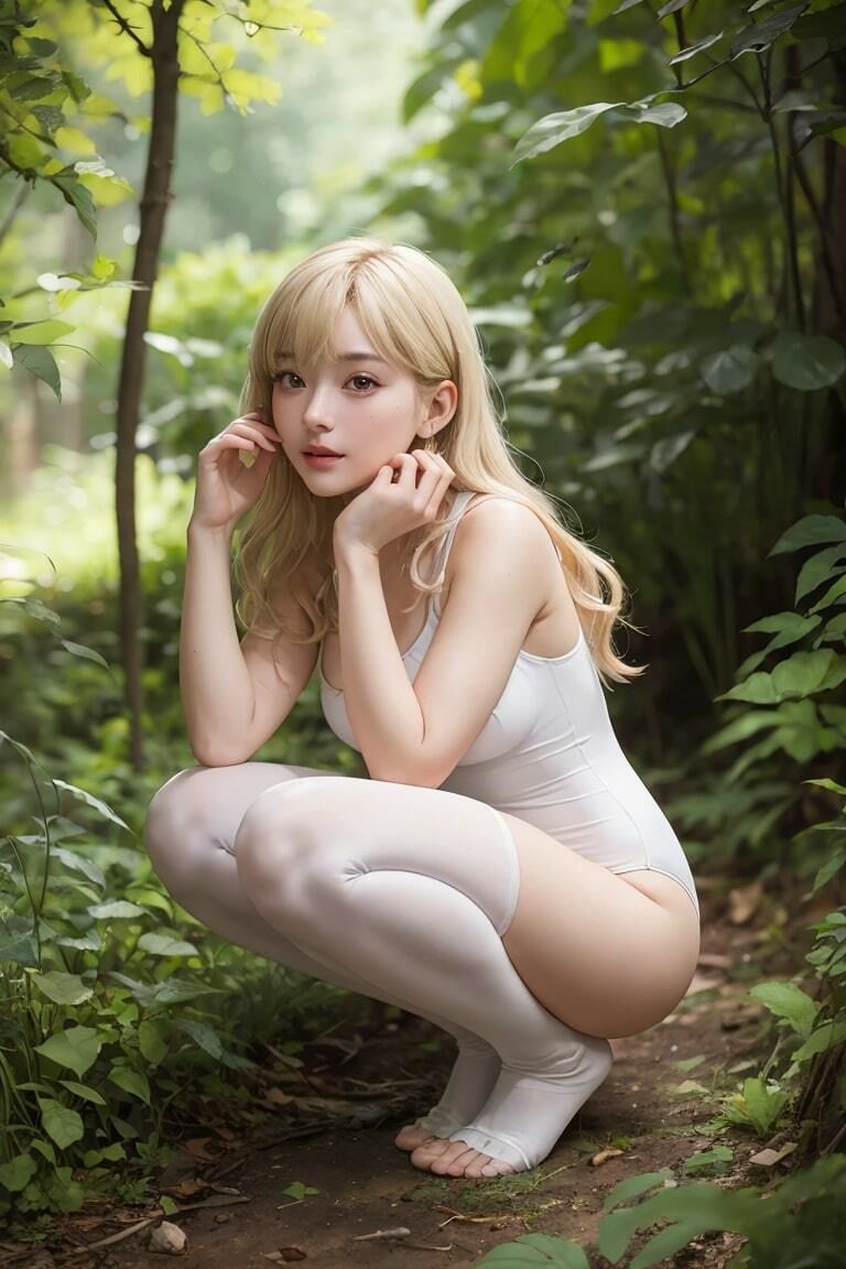 サンプル画像1:しゃがみニーソ水着(さーくるミリア) [d_335208]