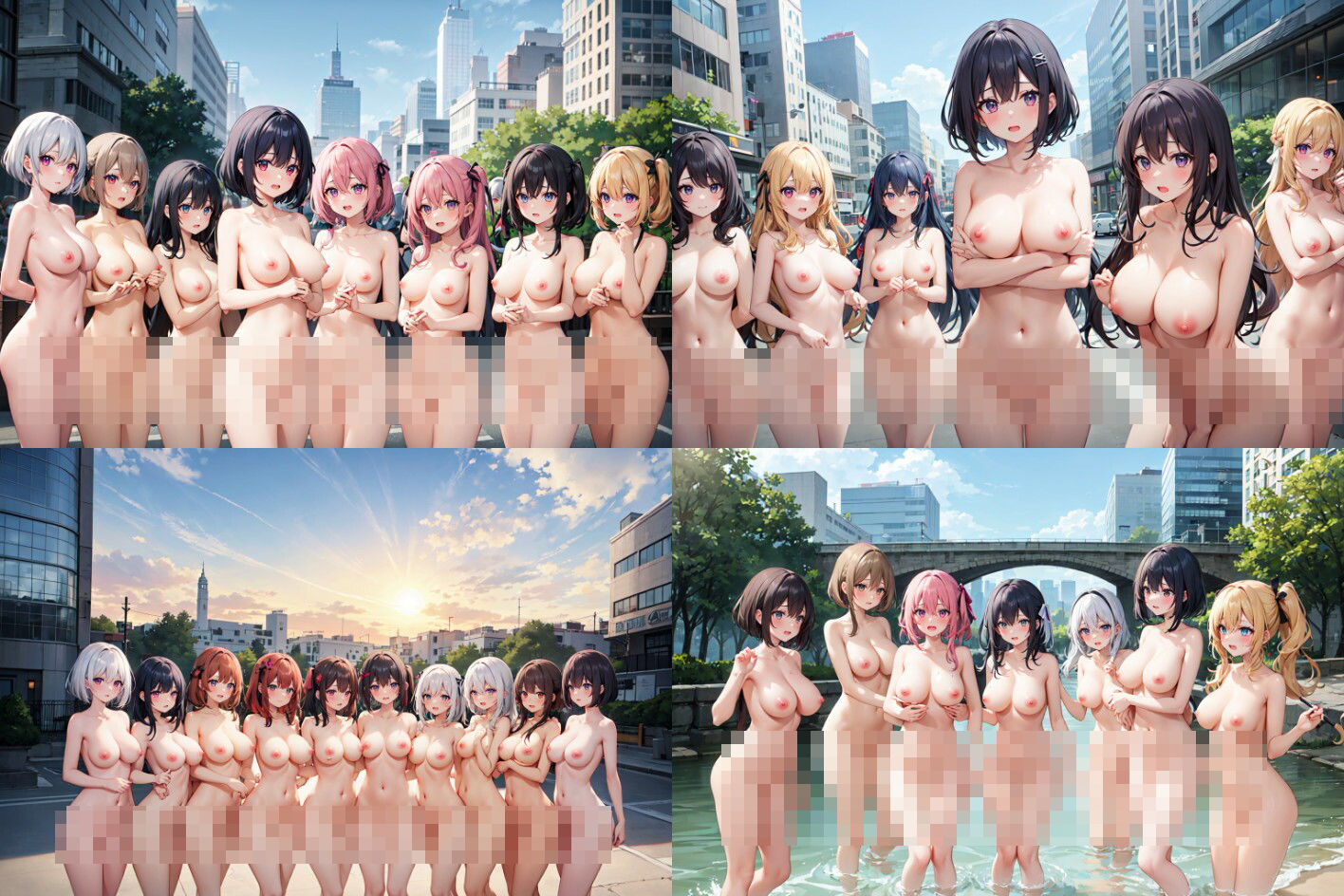 サンプル画像2:総人数1500人以上！！おっぱいは3000以上！！！全裸露出ガールズ(AIおぱいん屋) [d_335240]