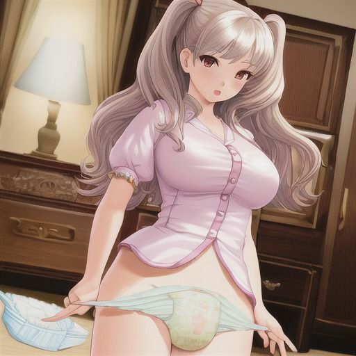 サンプル画像3:AIおむつイラスト12-2(金色狐) [d_335308]