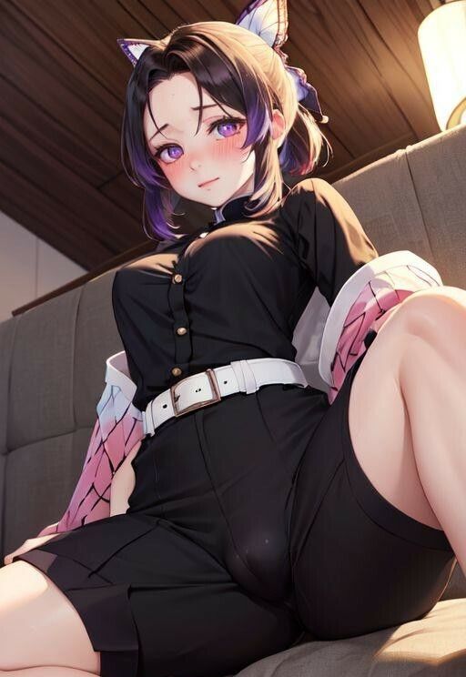 サンプル画像1:鬼滅の◯ 胡蝶し◯ぶみたいな女の子(縦軸と無花果) [d_335332]