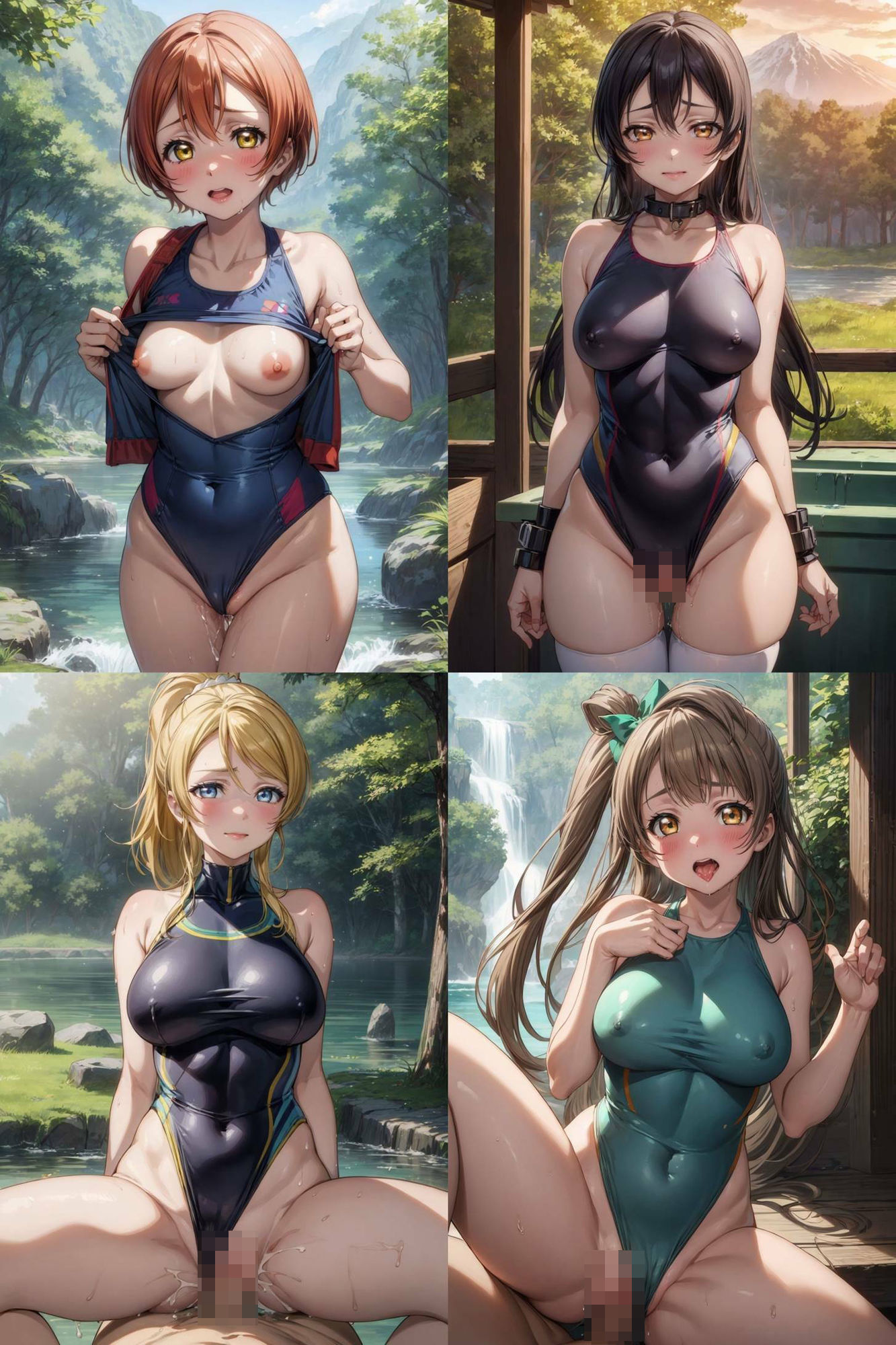 サンプル画像4:スクールアイドル自然合宿競泳水着とか何か(田辺重工3) [d_335341]