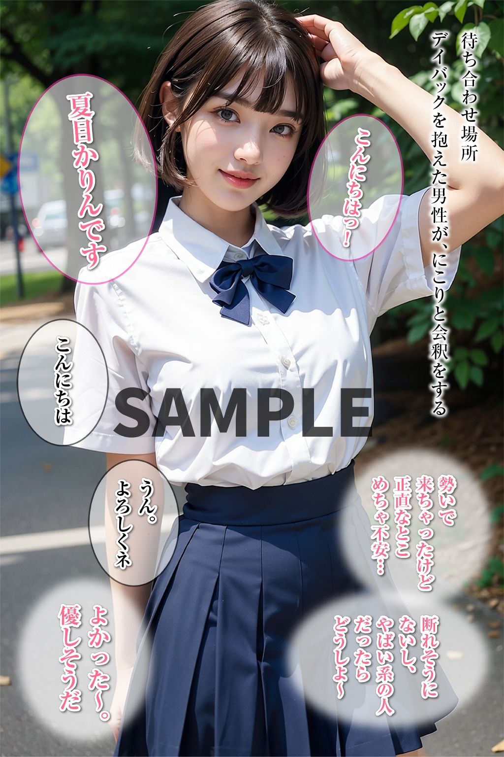 サンプル画像2:【セリフ付】ちっぱい系女子〇生かりんちゃん 睡眠姦＆野外撮影で「イグイグイグぅぅぅ」(鴨ねぎ堂) [d_335398]