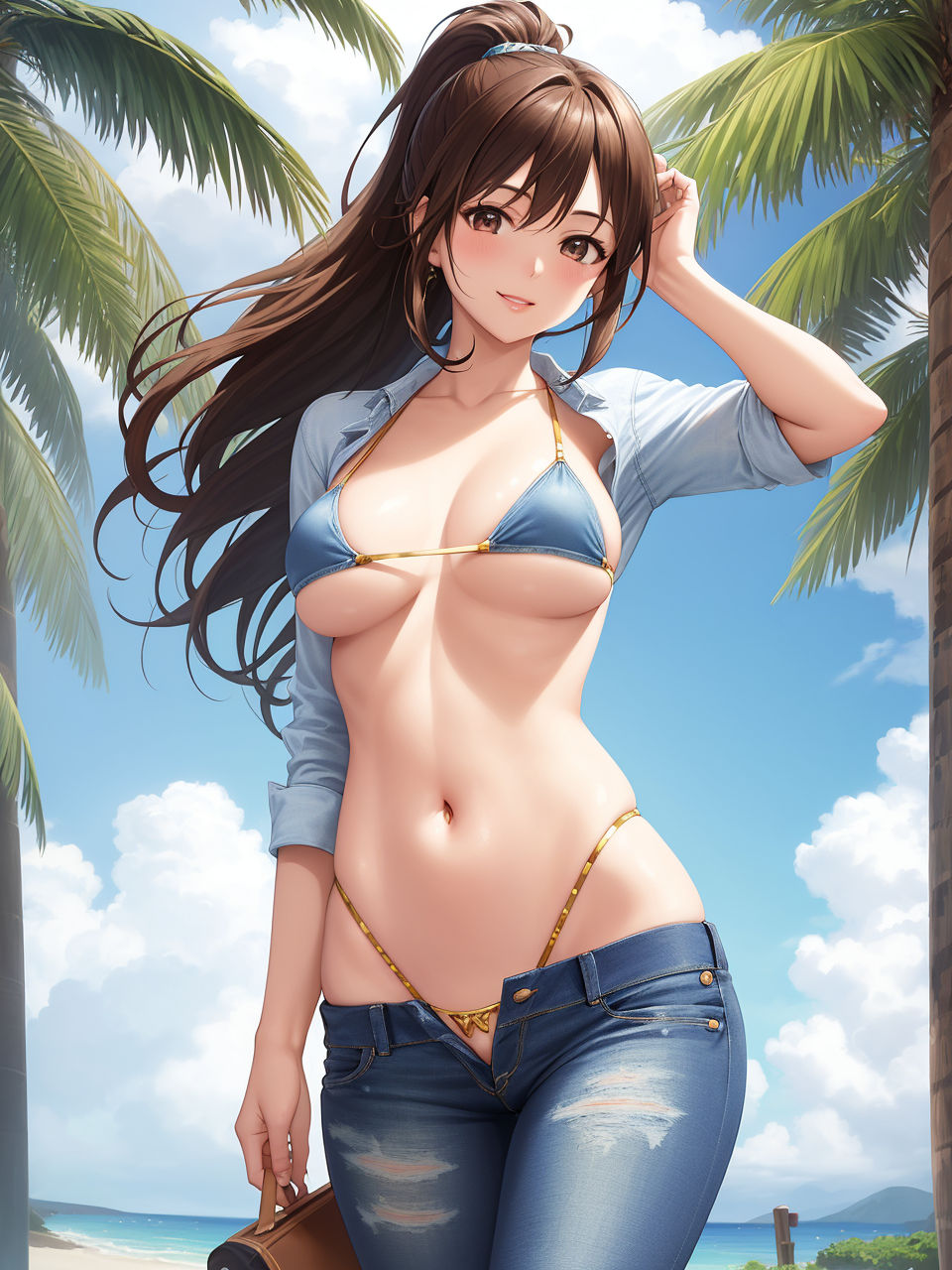 サンプル画像1:デニムが似合う美少女たち〜AIイラスト集〜(くりきんとん) [d_335594]