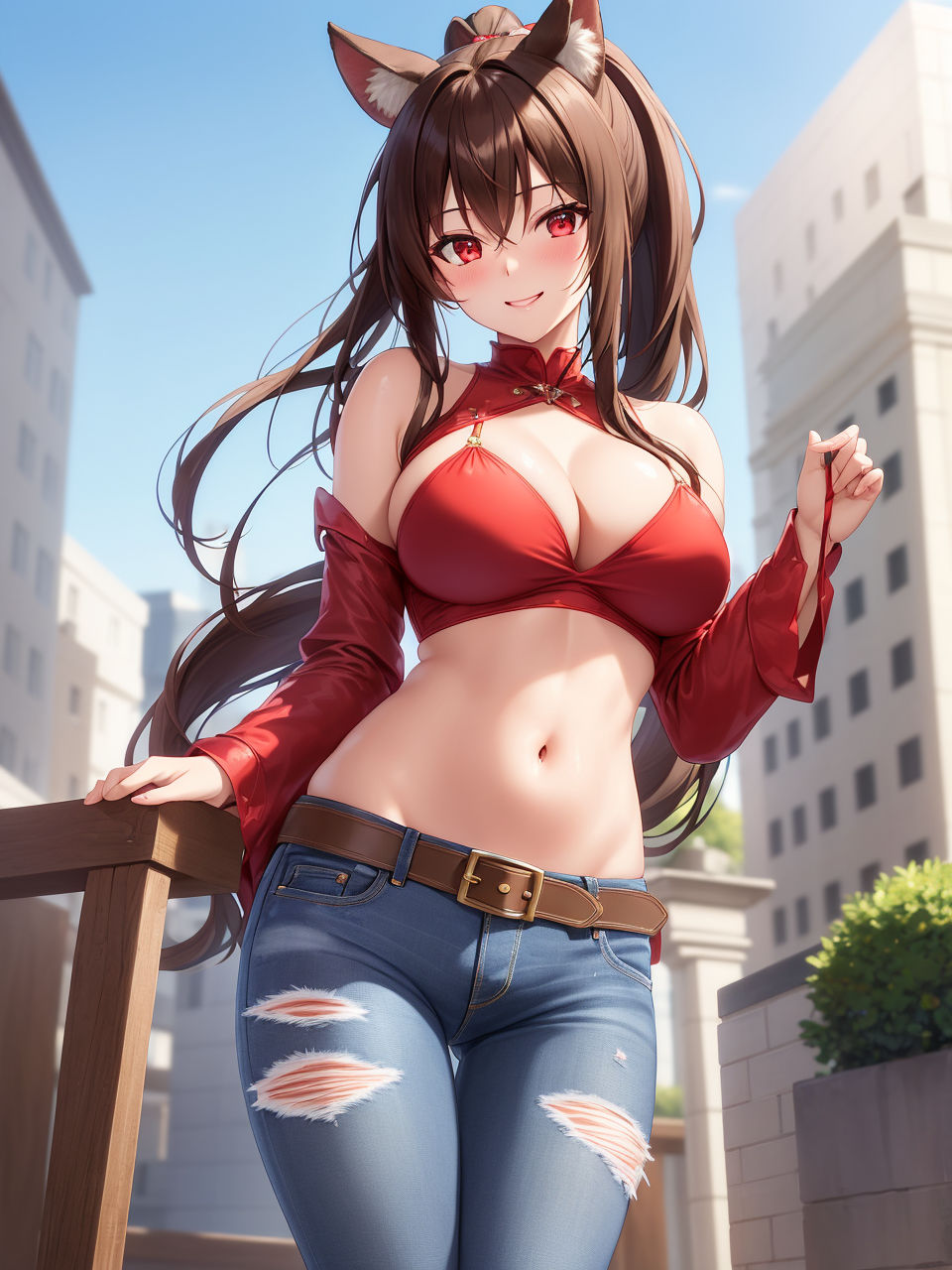 サンプル画像4:デニムが似合う美少女たち〜AIイラスト集〜(くりきんとん) [d_335594]