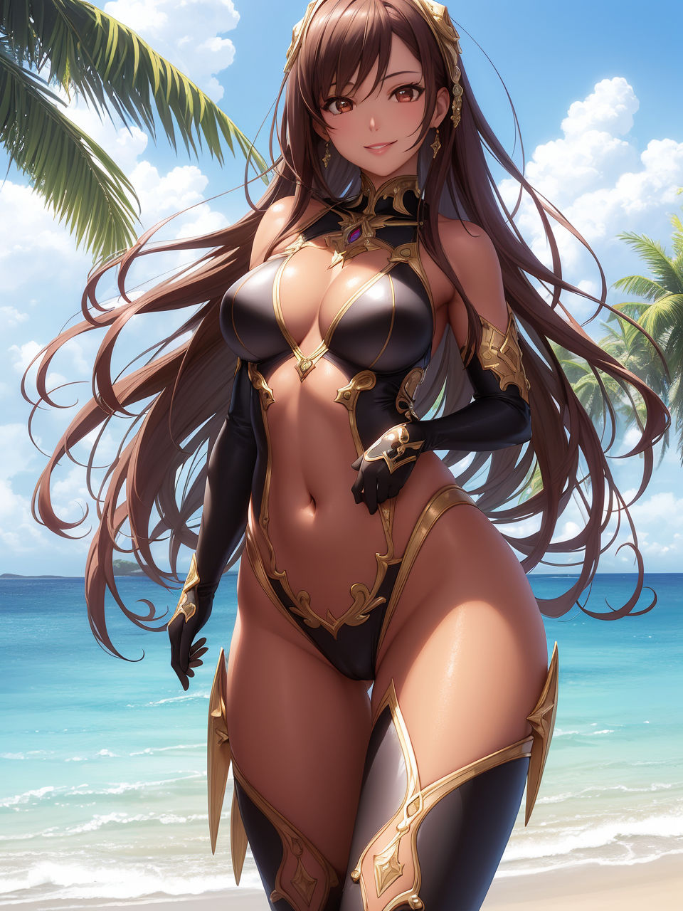 サンプル画像2:褐色肌の美少女たち〜AIイラスト集〜(くりきんとん) [d_335598]