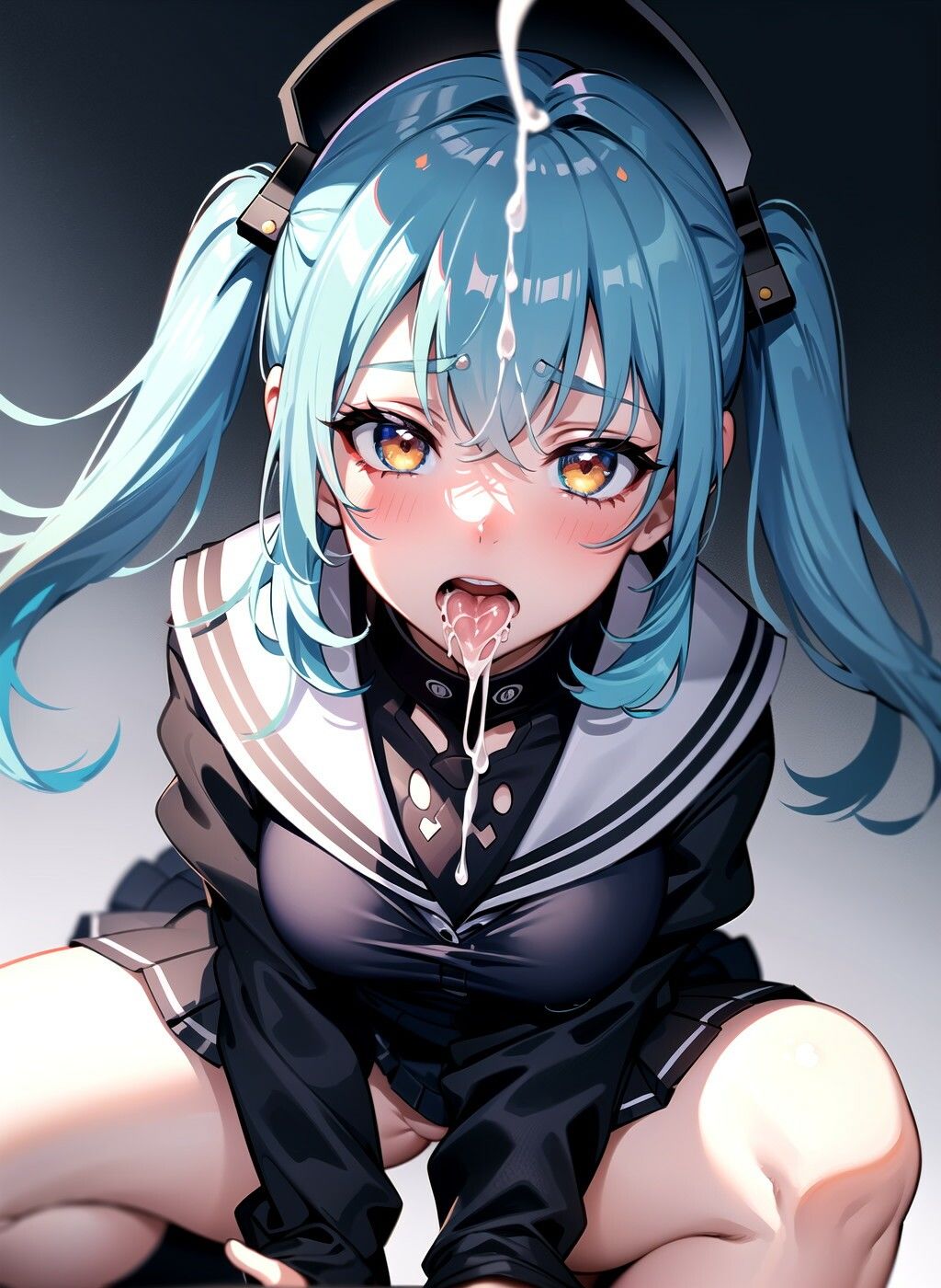 サンプル画像5:青髪ツインテール女子校生〜緊縛拘束＆野外中出し〜(AIザッハトルテ) [d_335608]