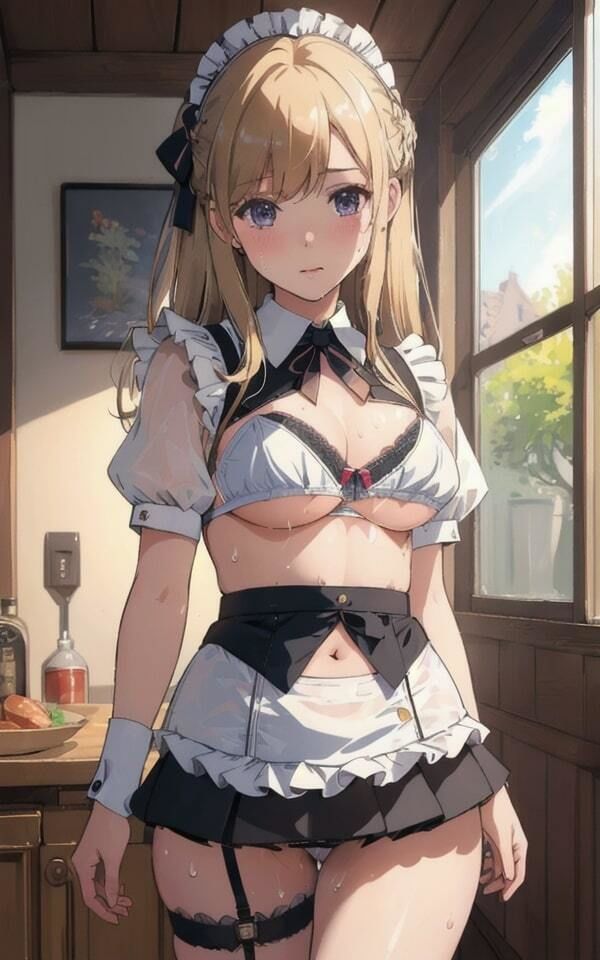 サンプル画像2:金髪美女 下着姿で誘惑 妄想メイド(下着で妄想) [d_335650]