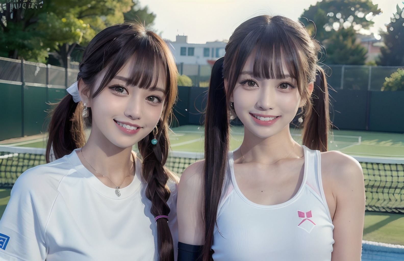 サンプル画像2:女子大生マル秘サークル〜テニス編(AIコスプレ美女) [d_335853]