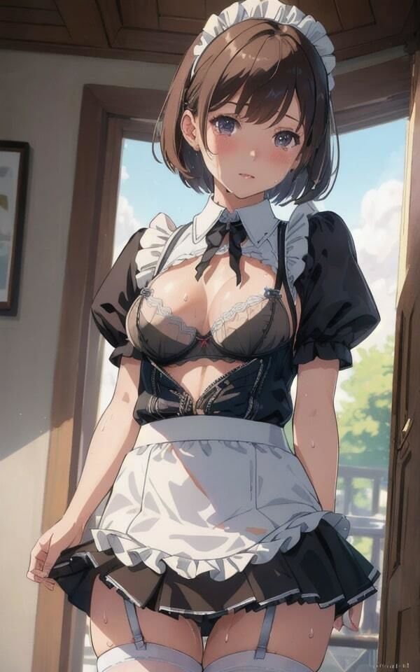 サンプル画像1:メイド美女 下着姿でおもてなし(妄想世界) [d_335888]