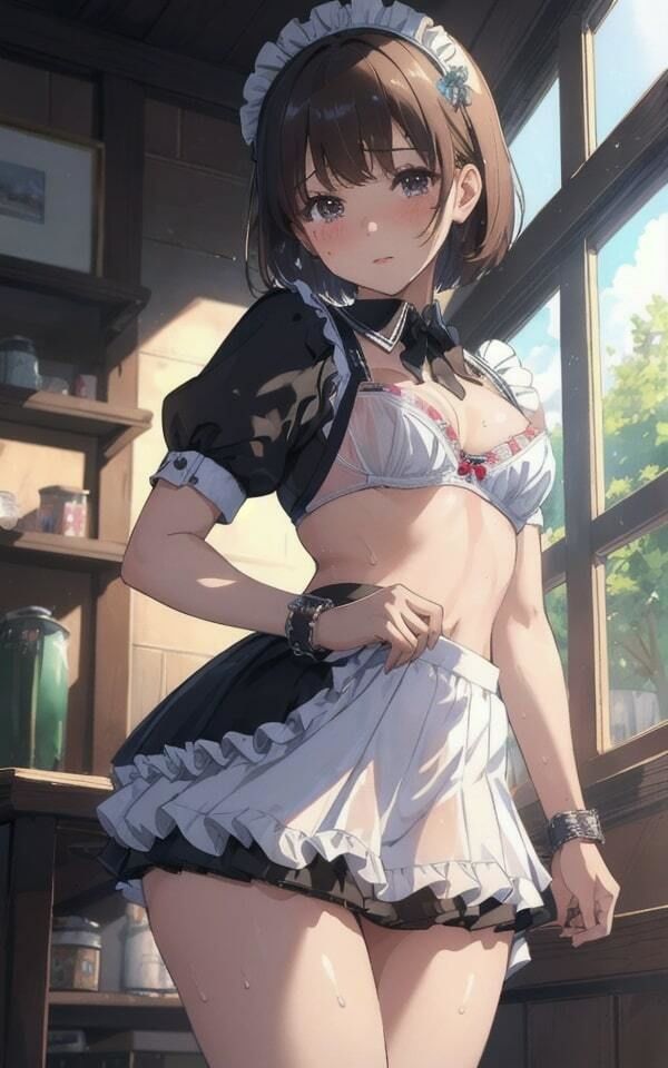 サンプル画像2:メイド美女 下着姿でおもてなし(妄想世界) [d_335888]