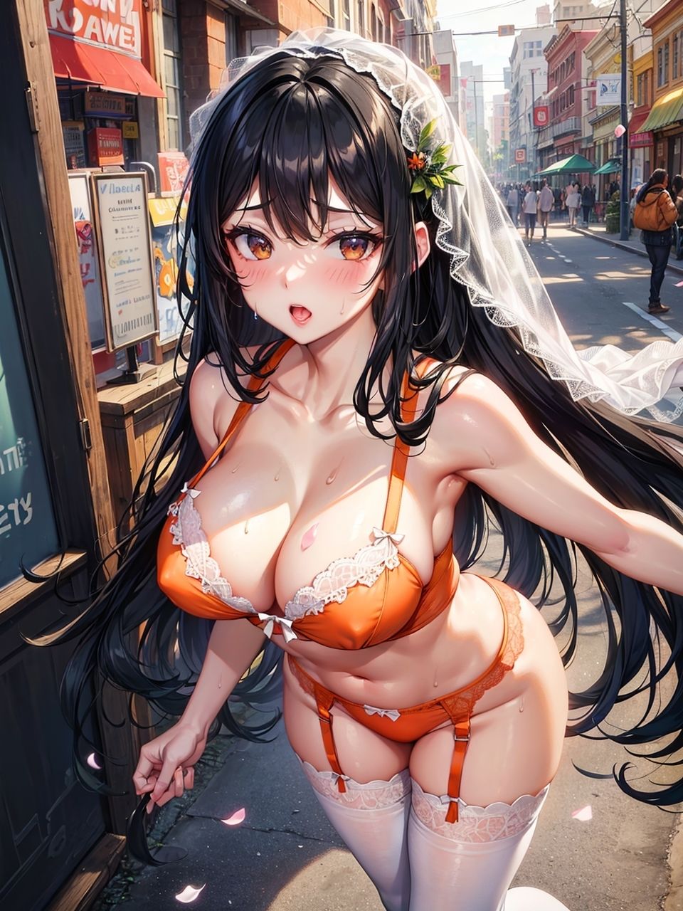 サンプル画像2:露出花嫁 〜ランジェリー編〜(妄想サチュレーション) [d_335947]