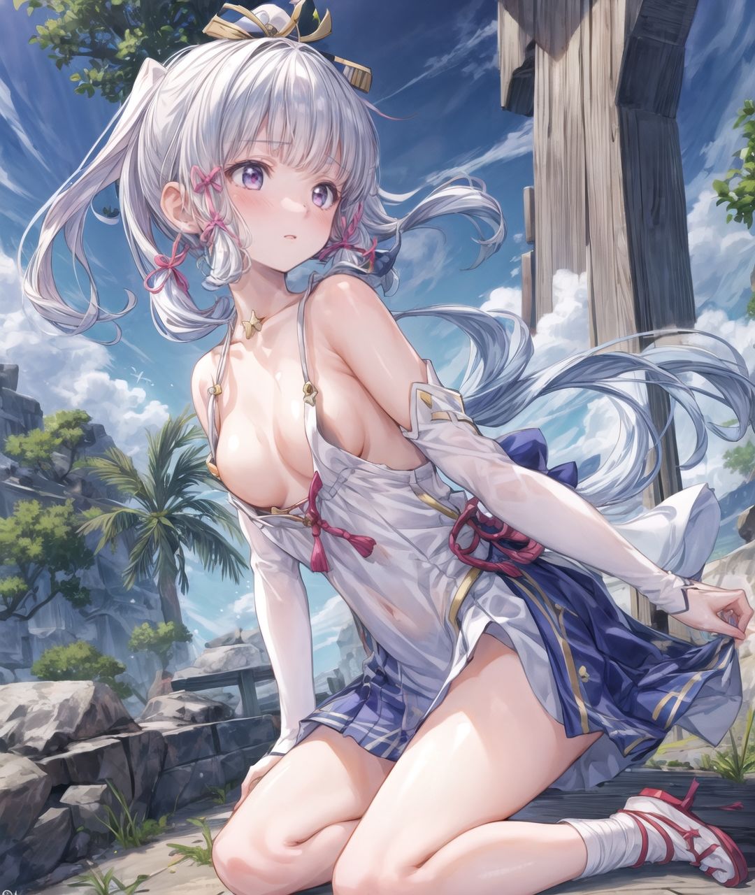 サンプル画像2:美少女たちのひととき・神〇綾華(Aark) [d_336072]