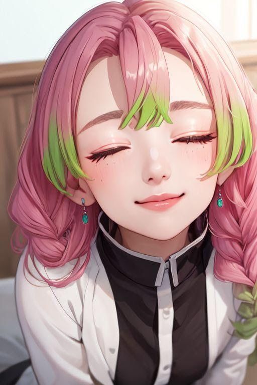 サンプル画像2:鬼滅の◯ 甘露寺蜜◯みたいな女の子(縦軸と無花果) [d_336092]