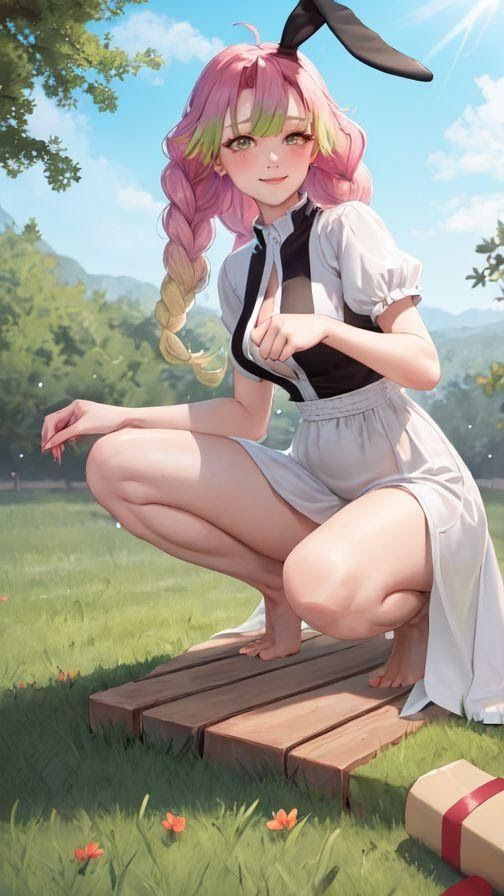 サンプル画像3:鬼滅の◯ 甘露寺蜜◯みたいな女の子(縦軸と無花果) [d_336092]