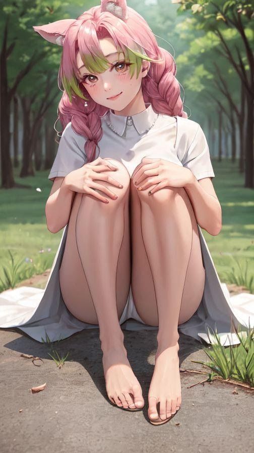 サンプル画像4:鬼滅の◯ 甘露寺蜜◯みたいな女の子(縦軸と無花果) [d_336092]