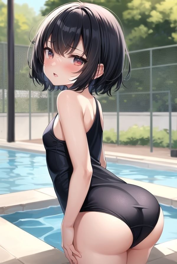 サンプル画像4:ちょっとエッチなスク水撮影会(二次元の華道) [d_336310]