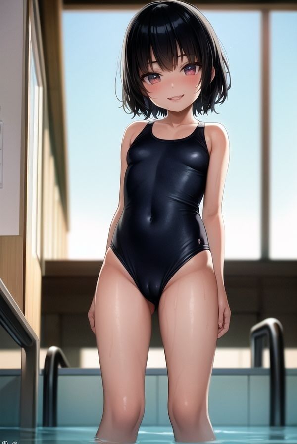 サンプル画像5:ちょっとエッチなスク水撮影会(二次元の華道) [d_336310]