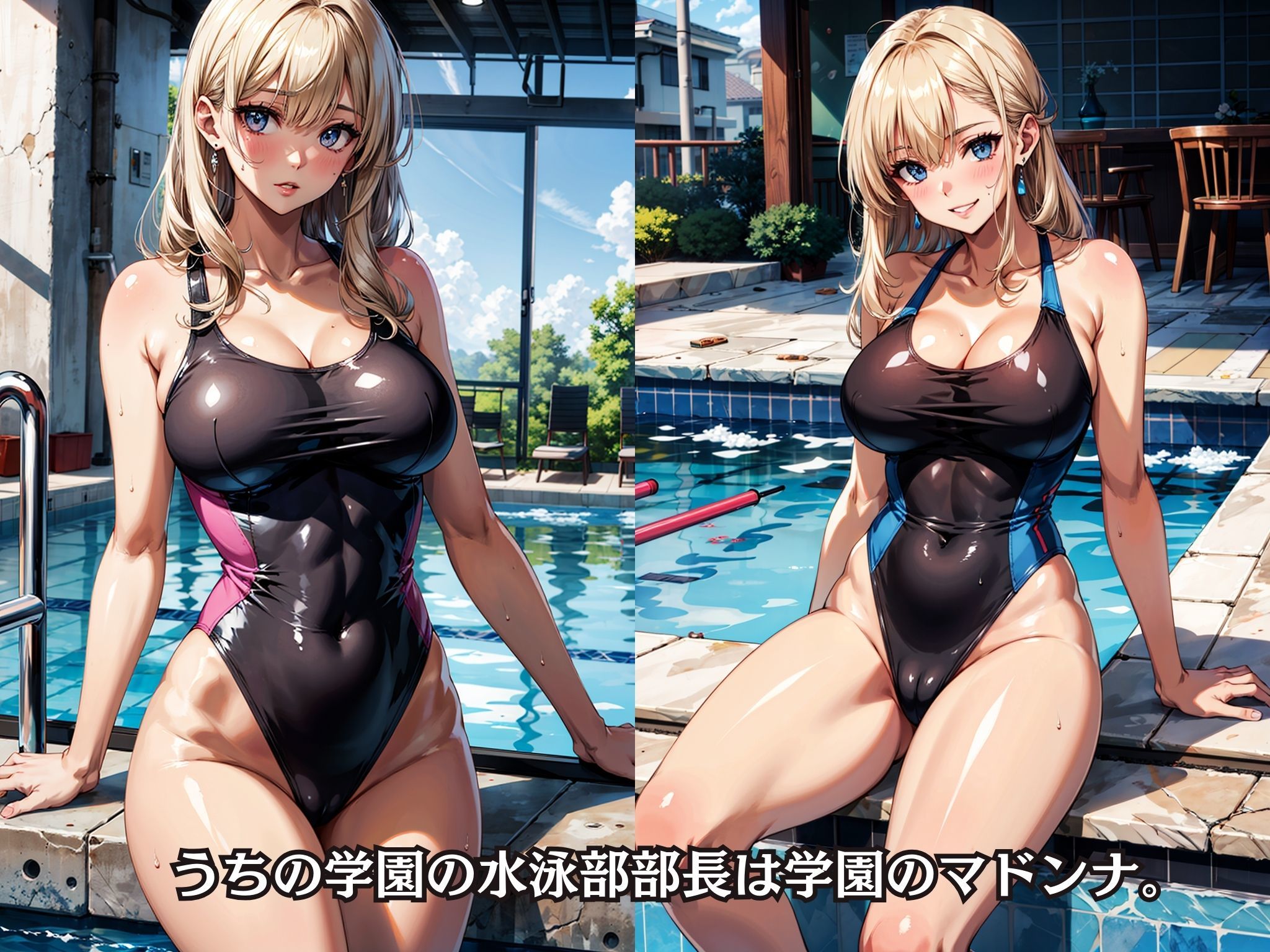 サンプル画像2:水泳部部長がこんなに淫乱なわけがない〜スク水金髪JKを肉便器にした(okita) [d_336366]