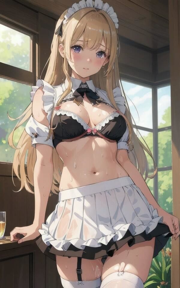 サンプル画像3:制服美女 金髪×下着 従順なメイド(妄想ギャル) [d_336393]